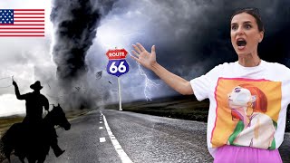 O altă față a Americii Vestul Sălbatic… chiar există Tornadă REALĂ pe Route 66  Oklahoma [upl. by Notgnirrac]