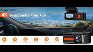 VEEMENT S80 4K  1080P Dash Cam Front and Rear [upl. by Suoivatnod875]