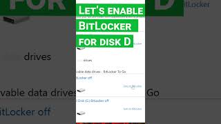 The disk encryption with BitLocker shorts short shortsvideo shortvideo [upl. by Tallie335]