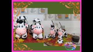 2 IDEAS PARA DECORAR FRASCOS CON VACAS  PORCELANA FRÍA PORCELANICRON [upl. by Bubb]