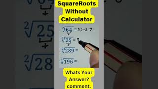 Square Roots Without Calculator  Amazing Try this √196 mathtricks [upl. by Mayor]