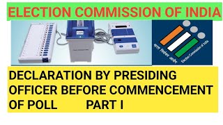 Declaration by Presiding Officer Before Commencement of Poll  Lok Sabha elections 2024 [upl. by Normac776]