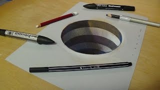 How To Draw A 3d Hole  Trick Art On Paper [upl. by Lil]