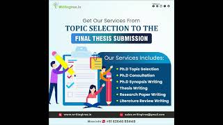 Get our Services from Topic Selection to Final Thesis Submission Call us at 06264689448 [upl. by Kotto]