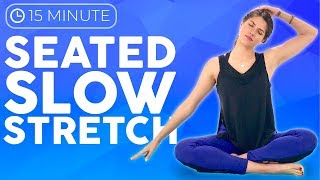 15 minute Seated Yoga Stretches for Headaches Anxiety amp Tension [upl. by Chubb]