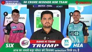 SIX vs HEA Dream11  SIX vs HEA  Sydney Sixers vs Brisbane Final T20 Match Dream11 Prediction Today [upl. by Latsryk266]