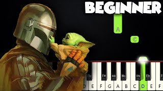 The Mandalorian Star Wars  Ludwig Goransson  BEGINNER PIANO TUTORIAL  SHEET MUSIC by Betacustic [upl. by Noraha]