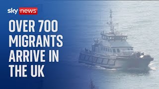 More than 700 migrants arrived in UK in 11 boats in a single day new figures show [upl. by Normalie]