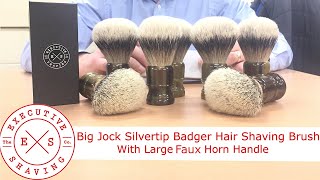 A Quick Look At Our Big Jock Silvertip Badger Hair Shaving Brushes With Faux Horn Handle [upl. by Eninej]