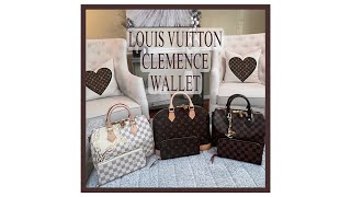 LOUIS VUITTON CLEMENCE WALLET REVIEW  DAMIER AZUR  DAMIER EBENE amp MONOGRAM  LUX WIFE LIFE [upl. by Plotkin]