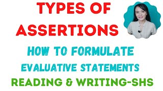 Types of assertion according to degree of certaintyEvaluative statement in a text [upl. by Anirazc]