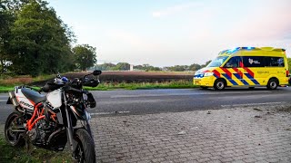 Motorrijder fors gewond na valpartij op Europaweg in Schoonebeek [upl. by Philo]