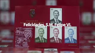 Sello conmemorativo del 10 aniversario de la proclamación de SM el rey Felipe VI  Correos [upl. by Sinegra]