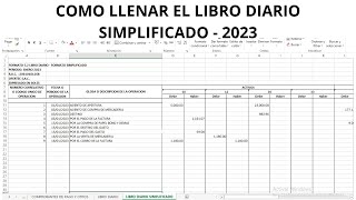 COMO LLENAR EL LIBRO DIARIO SIMPLIFICADO  2023 📚📚 [upl. by Cestar245]