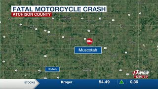 Oskaloosa man dies after being injured in motorcycle crash Tuesday night in Atchison County [upl. by Gascony]