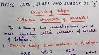 Acidic character of oxoacids of halogens By Mandeep Mam [upl. by Accem743]