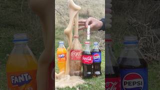 Mentos shot CocaCola Fanta and Pepsi were surprised cokevsmentos [upl. by Oigimer44]