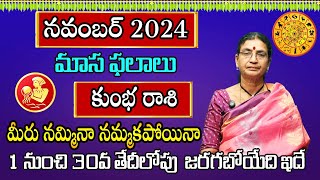 Kumbha Rasi November Month 2024  Rasi Phalalu  November 2024 Rashifal  Aquarius Horoscope [upl. by Nogam934]