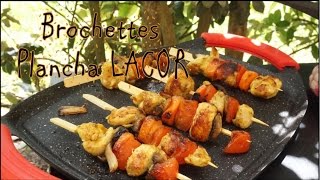 🍴 Recette de brochettes de poulet à la plancha grill LACOR [upl. by Ogg399]