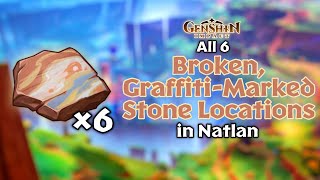 All 6 Broken GraffitiMarked Stone Locations in Natlan Guide  Genshin Impact [upl. by Assille]