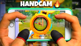 HANDCAM Gameplay  iPhone 8 🔥  4 Fingers  Full Gyroscope  PUBG Mobile [upl. by Vasilis98]