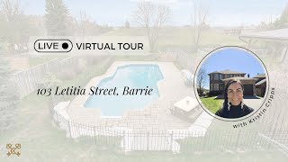 103 LETITIA Street Barrie Ontario L4N 1P4 Live Virtual Tour [upl. by Hannon]