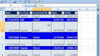 Highline Excel Class 15 Excel 2007 Tables 7 Examples [upl. by Enelrihs56]