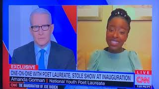 Amanda Gorman Inauguration 2021 Poet Interview With Anderson Cooper On CNN [upl. by Omero992]