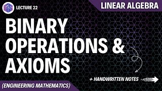 Lec22 Binary Operations amp Axioms  Linear Algebra [upl. by Viddah]