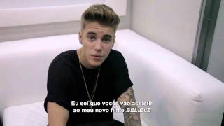 Justin Bieber envia recado para fãs do Brasil BELIEVE MOVIE [upl. by Dombrowski729]