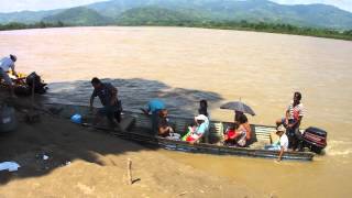 Boat Arriving on Rio Huallaga  Juanjui Peru [upl. by Ettenrahs]