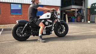 Harley Davidson 48 sportster short shot custom exhaust sound clip Instagram hitchcoxmotorcycles [upl. by Doubler]