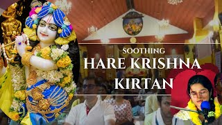 Hare krishna kirtan at Iskcon temple  Madhurika Matajis melody [upl. by Ducan796]