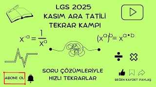 LGS 2025 Kasım Ara Tatili  Soru Çözümleriyle Hızlı Tekrar Kampı  kareköklüifadeler [upl. by Villada]