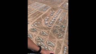 Aerial view over the LARGEST aircraft boneyard in the world [upl. by Ellenwahs]