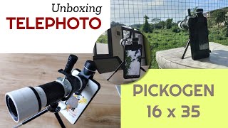 Unboxing Telephoto PICKOGEN 16 x 35  Bisa Ambil Gambar Detail dalam Jarak Jauh pakai HP [upl. by Ettenim]