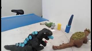 gojira vs anguirus stopmotion [upl. by Eeralav]