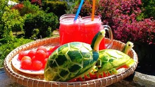 How to Make Watermelon Decoration  Watermelon Art  Fruit Carving Watermelon Turtle Garnishes [upl. by Ahsiyn]