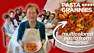 Easy multicolored pasta from Sardinia called quotpitzottisquot  Pasta Grannies [upl. by Wira]