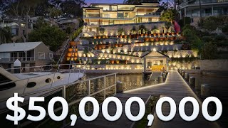 Inside THE MOST EXPENSIVE Waterfront Mansion on Sydneys Northern Beaches  Avalon Beach NSW [upl. by Lehsar]