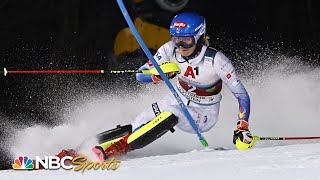 Mikaela Shiffrin MAKES HISTORY under the lights in slalom World Cup  NBC Sports [upl. by Yoho]