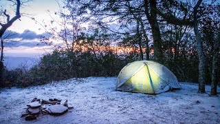 Solo Backcountry Camping in FREEZING Thunderstorm  Pisgah National Forest [upl. by Biancha]