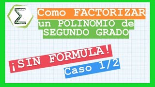 Como FACTORIZAR un Polinomio de grado 2 DEL TIPO ax2bx  MATEMATICA PREUNIVERSITARIA [upl. by Najar]