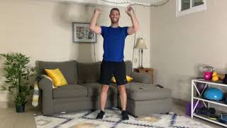 RESISTANCE BAND SQUAT TO OVERHEAD PRESS [upl. by Rica719]