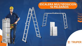 ESCALERA MULTIPOSICION 16 PELDAÑOS ESCALERA ARTICULADA TRUPER [upl. by Navac]