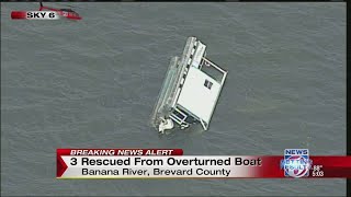 3 rescued from overturned boat [upl. by Llednohs]