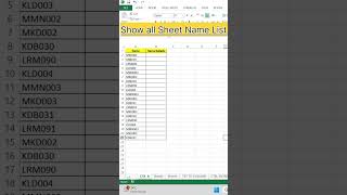 Show All Sheet Names in Excel with Just One Click excel [upl. by Eniamrahc]