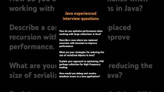 Java experienced interview questions java experienced advanced performance interview [upl. by Angrist875]