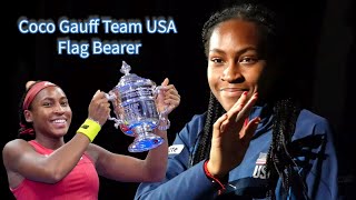 Coco Gauff Team USAs Youngest Flag Bearer [upl. by Asilem]