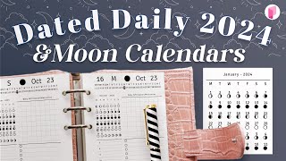 How to make Dated 2024 Daily Planner Printables with Moon Calendars [upl. by Candace726]